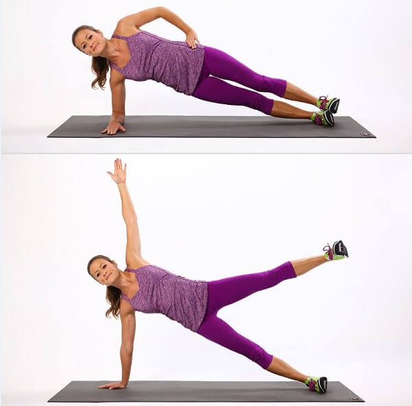 Bài Side Plank tập gym thoát vị đĩa đệm